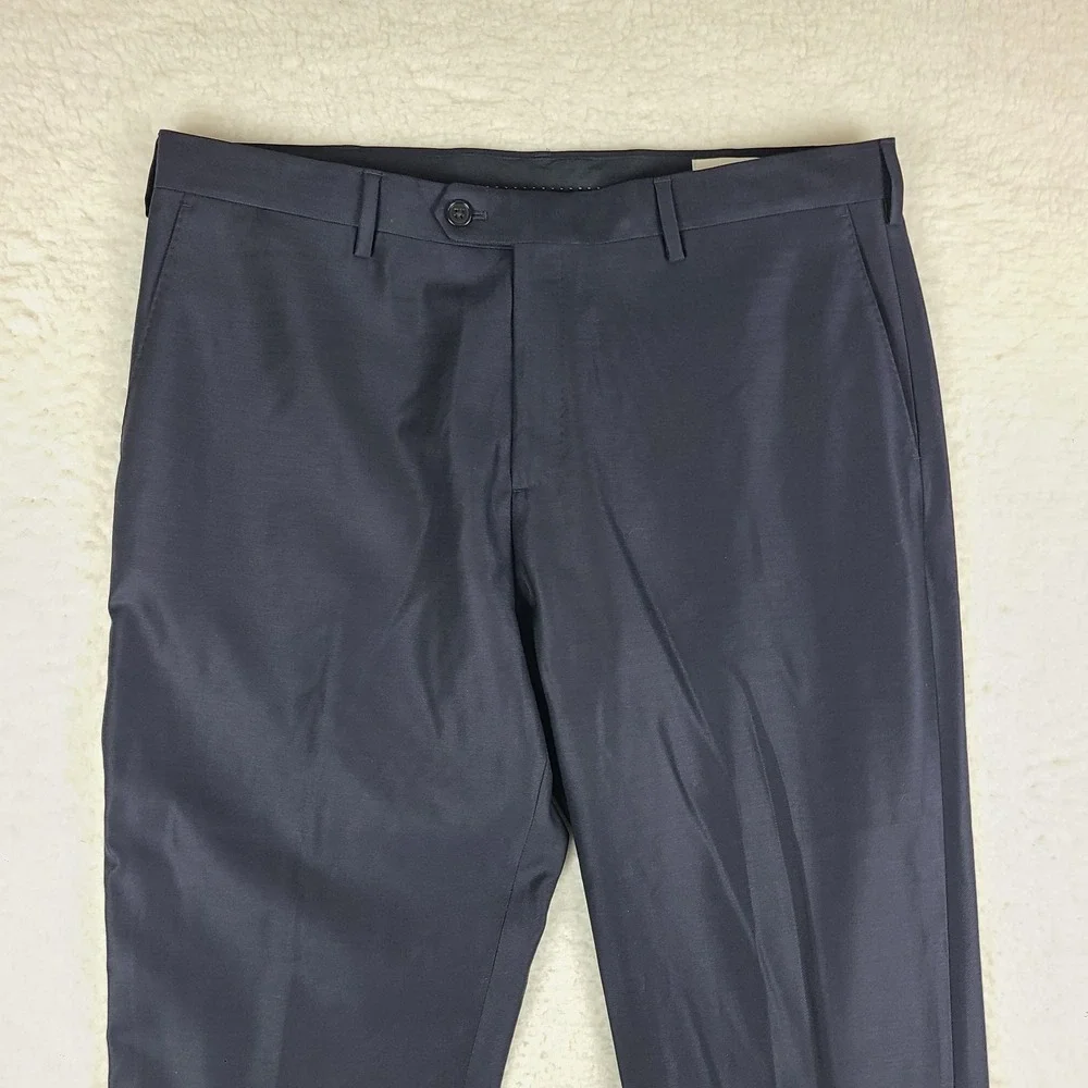 BR Banana Republic Pants‎ Mens 38x27 Dark Blue Wool Trousers Dress Slacks HEMMED